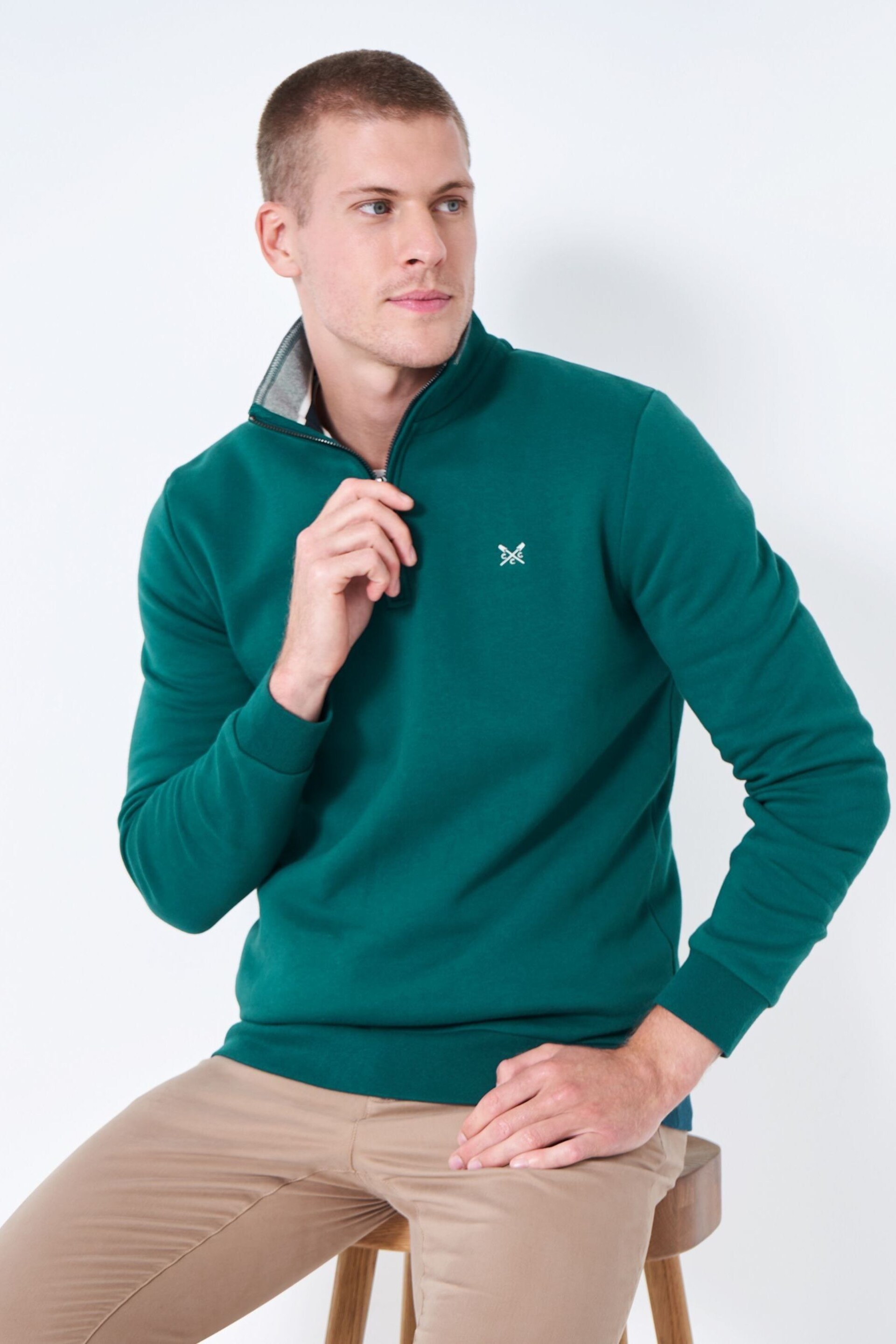 Crew Clothing Classic Half Zip Sweatshirt - Image 4 of 5