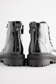 Black Patient Standard Fit (F) Chunky Lace-Up Boots - Image 3 of 6