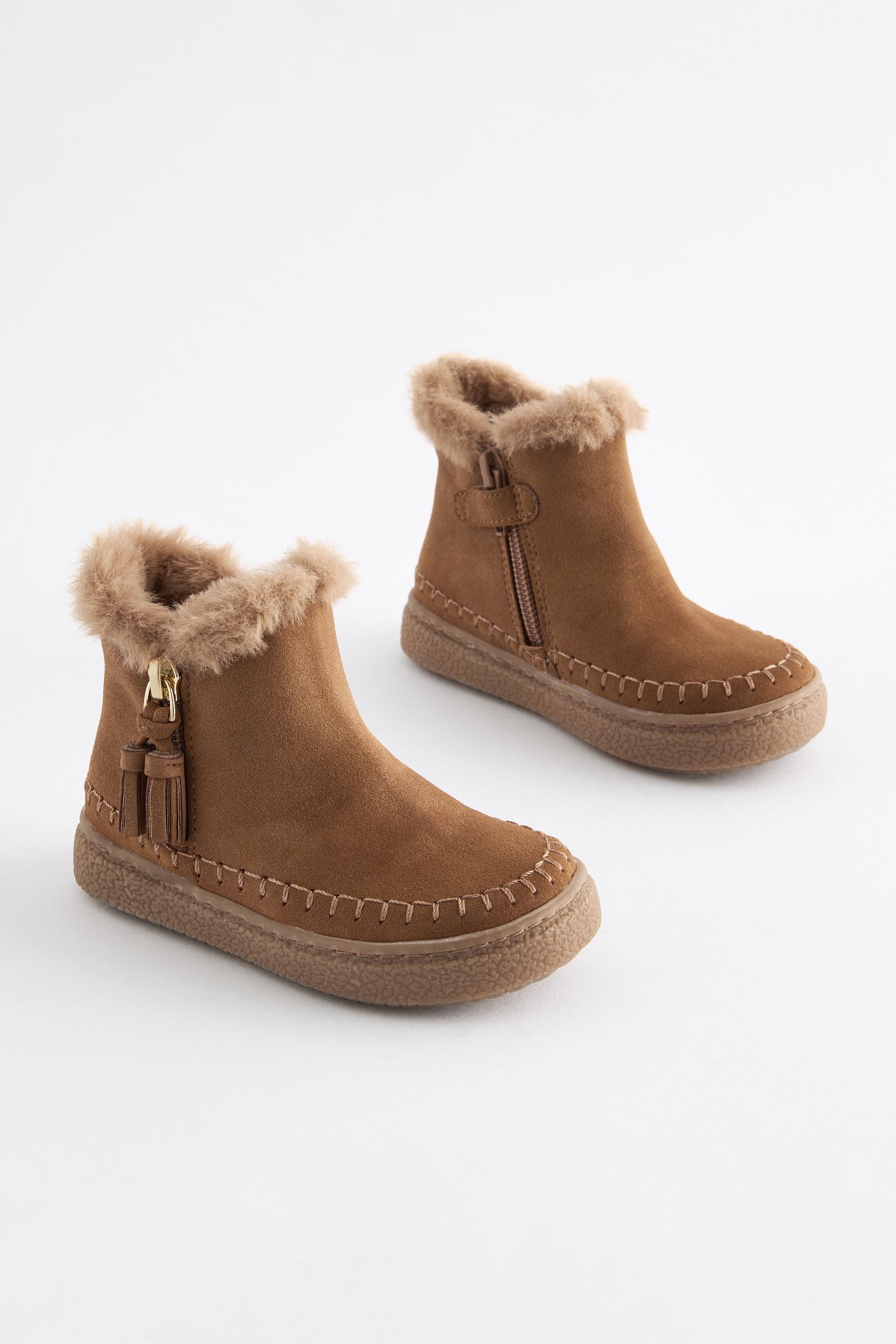 Tan fur lined ankle boots top
