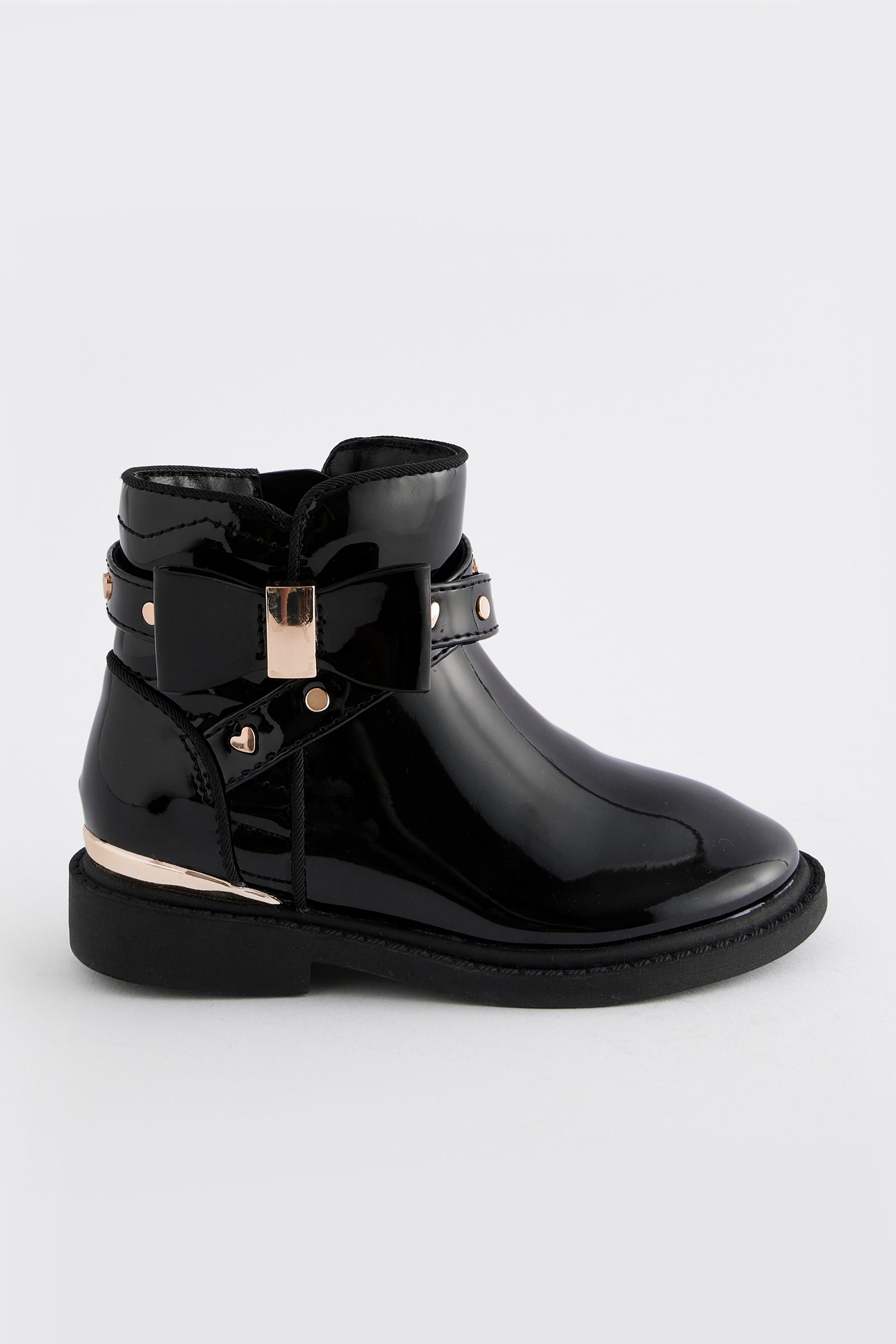 Buy Black Patent Bow Ankle Boots from the Next UK online shop