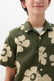 Gap Green Print Cotton Short Sleeve Shirt (4-13yrs) - Image 4 of 4