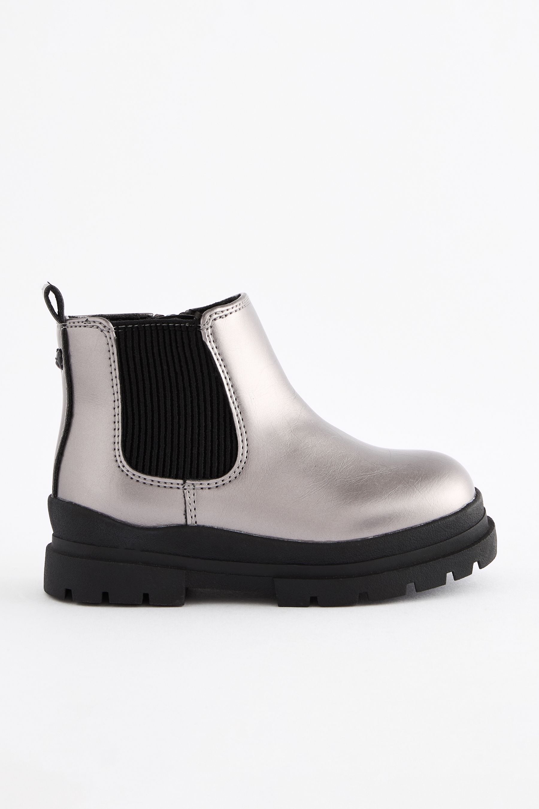 Buy Pewter Grey Metallic Chelsea Chunky Ankle Boots from Next Austria