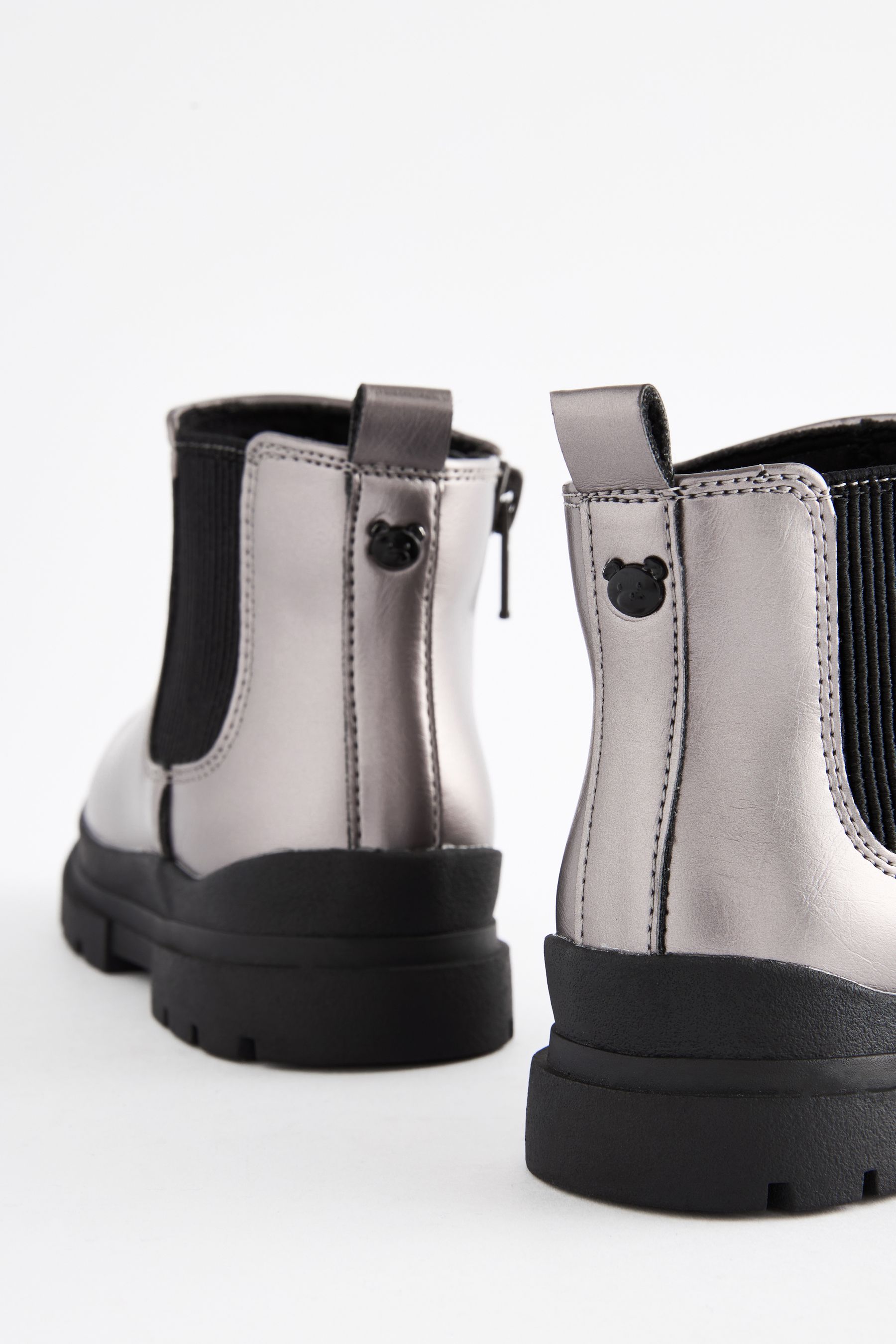 Buy Pewter Grey Metallic Chelsea Chunky Ankle Boots from the Next UK online shop