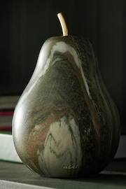 Green Marble Effect Pear Ornament - Image 2 of 4