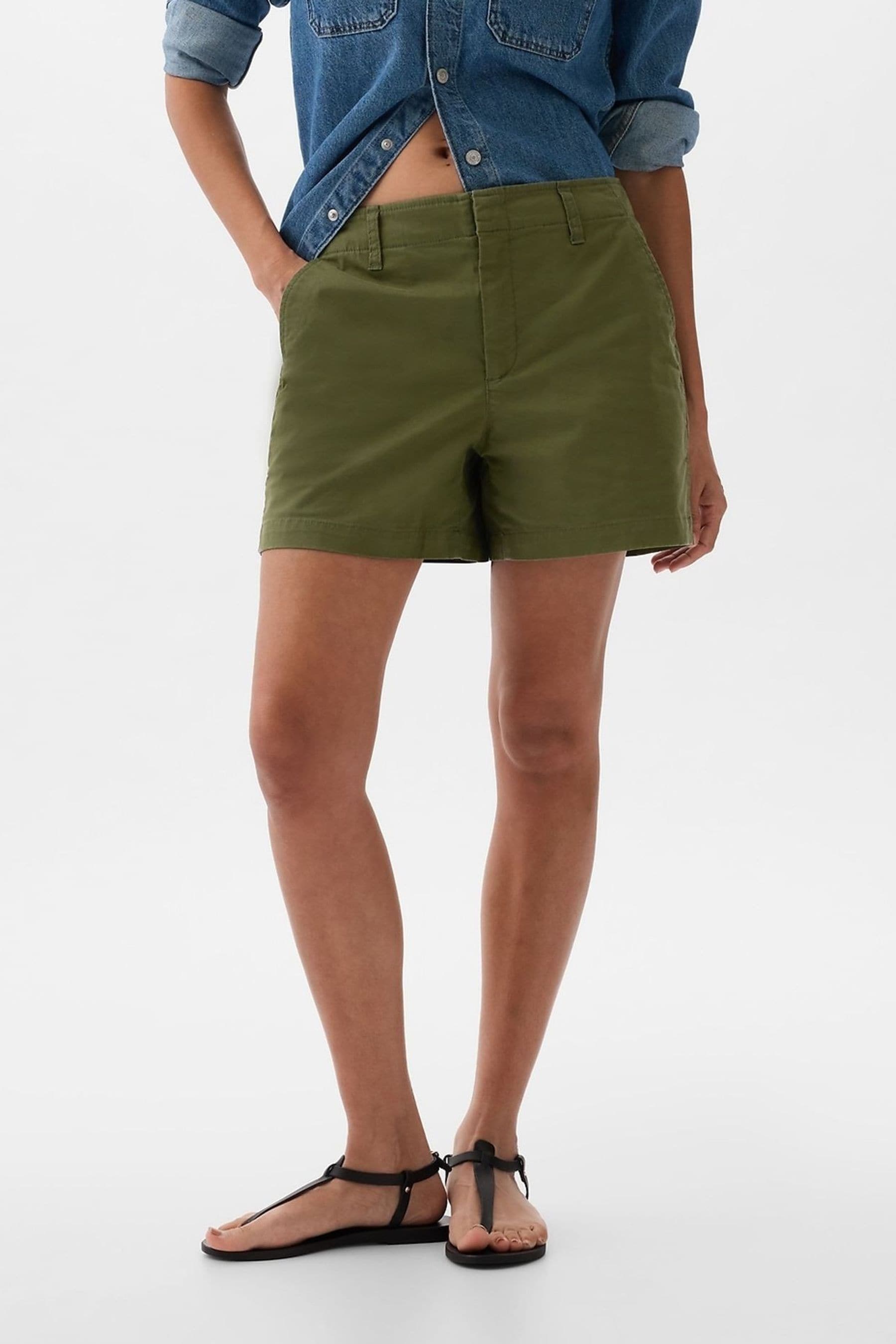 Buy Gap Khaki Green 4 Chino Shorts from Next Luxembourg