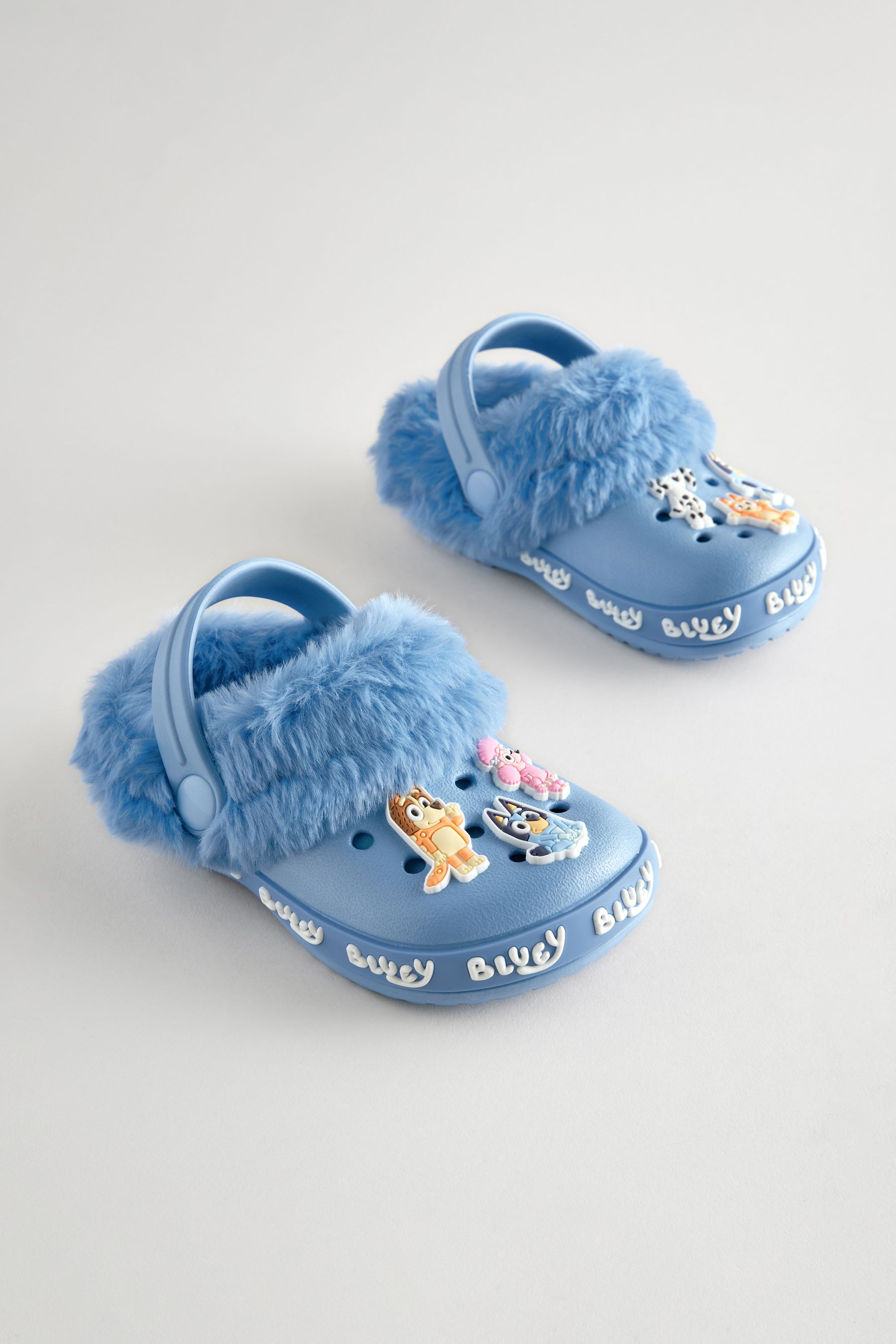 Buy Blue Bluey Faux Fur Lined Clog Slippers from Next Luxembourg