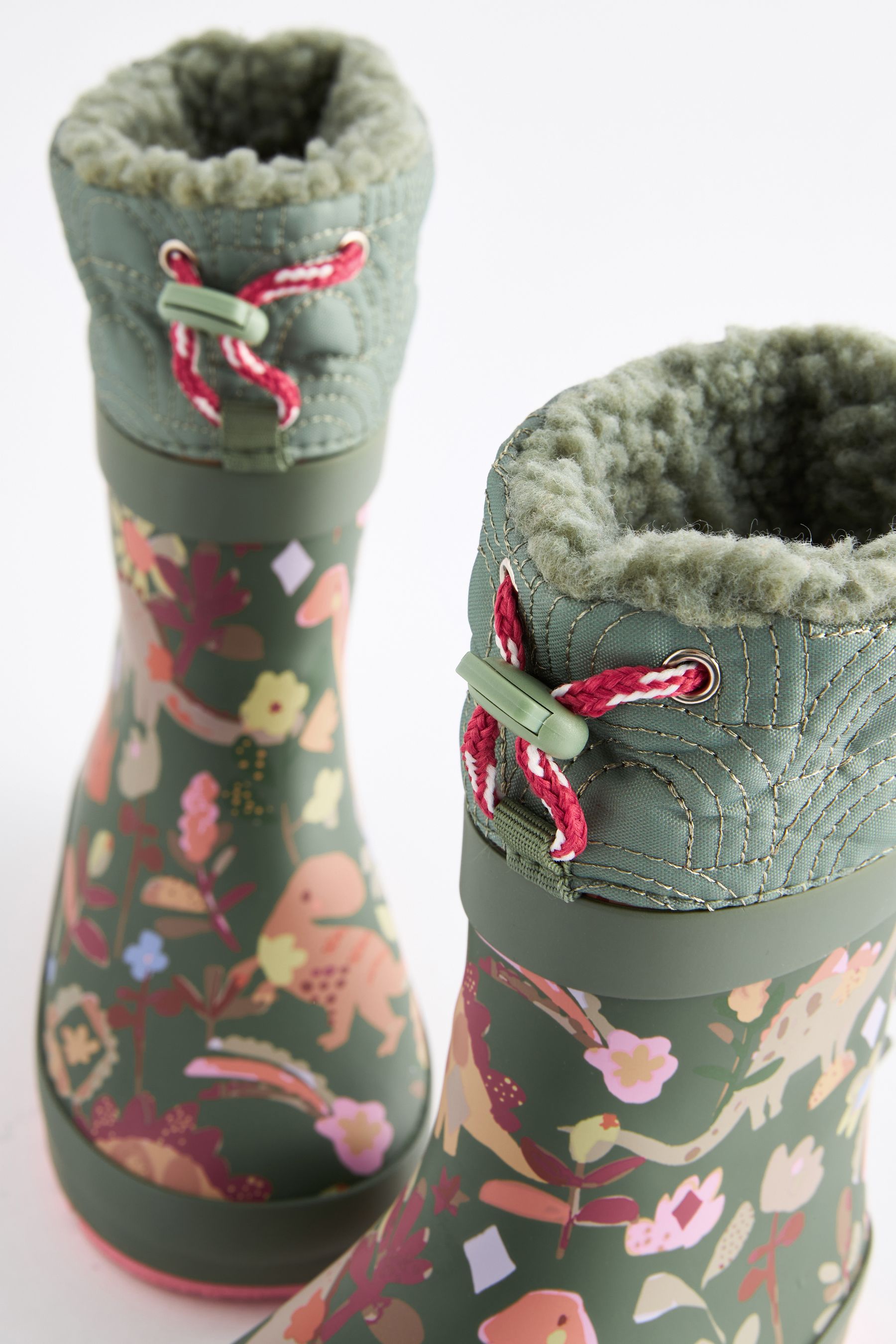 Buy Green Dinosaur Cuff Wellies from Next USA