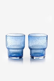 Sur La Table Set of 4 Blue Colour Me Happy Glass Tumblers - Image 2 of 2