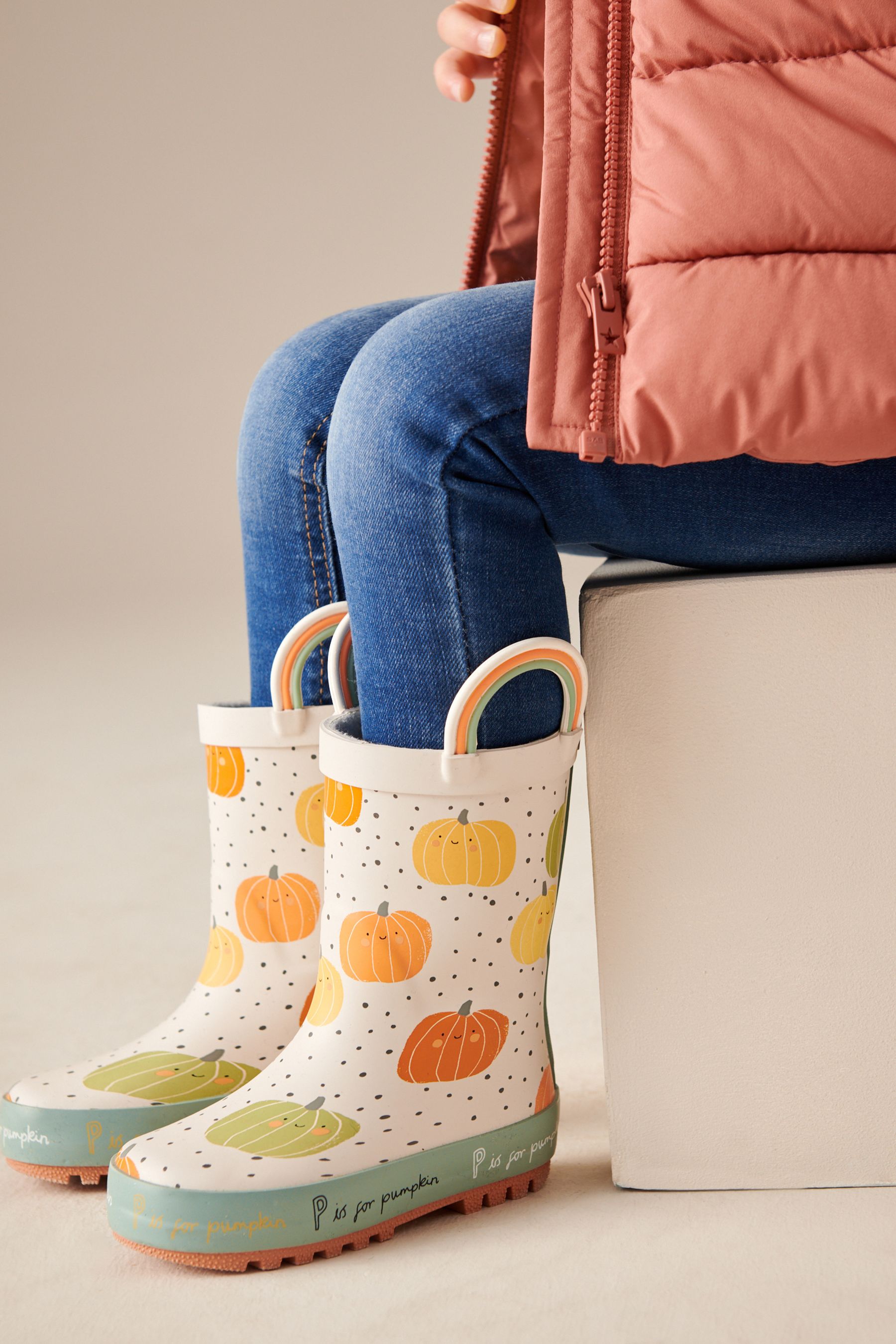 Buy Neutral Pumpkin Handle Wellies from the Next UK online shop