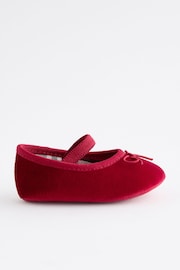 Red Velvet Ballerina Baby Shoes (0-18mths) - Image 2 of 4