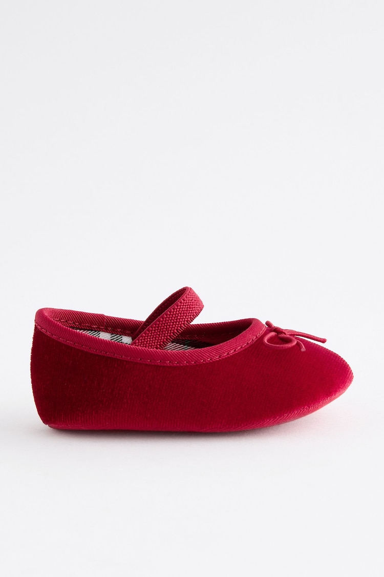 Red Velvet Ballerina Baby Shoes (0-18mths) - Image 2 of 4