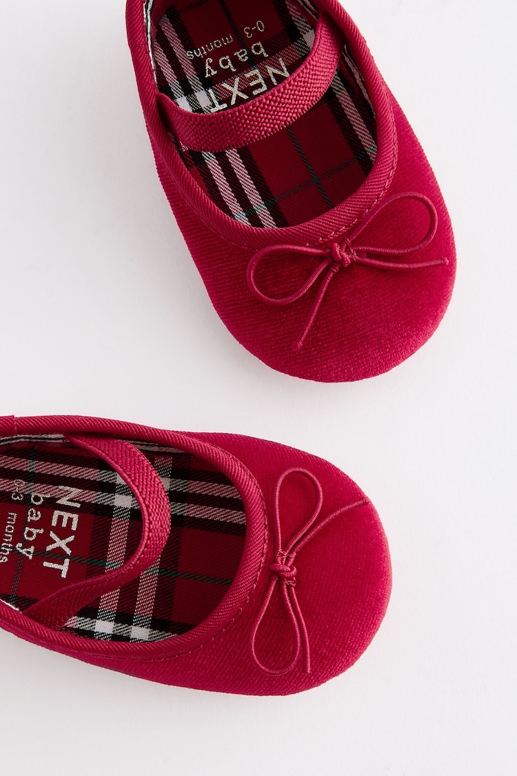 Red Velvet Ballerina Baby Shoes (0-18mths) - Image 4 of 4