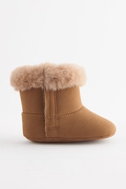 Tan Brown Pull-On Baby Boots (0-24mths) - Image 2 of 5