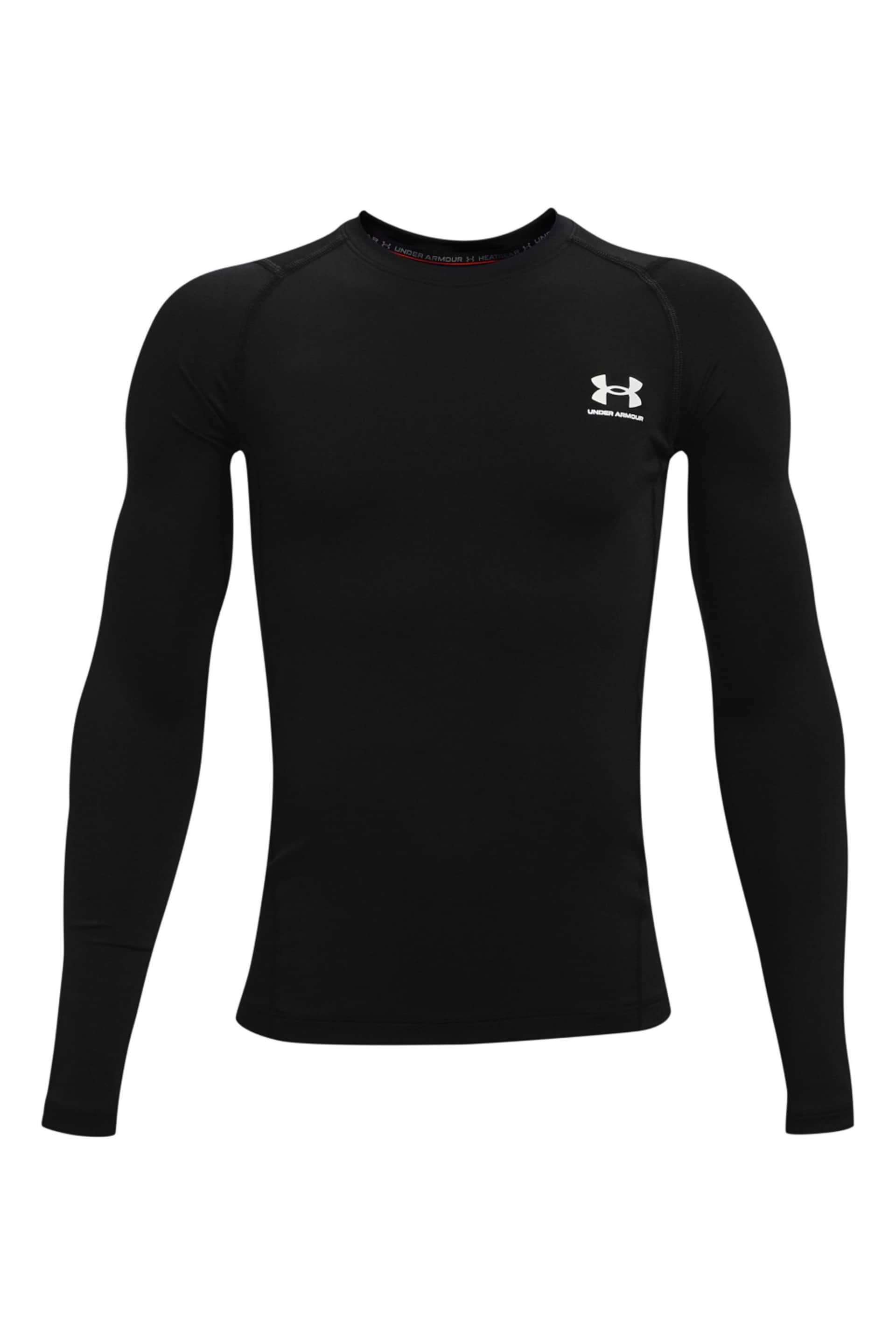 Under Armour Black/White Heat Gear Long Sleeve Top - Image 1 of 2