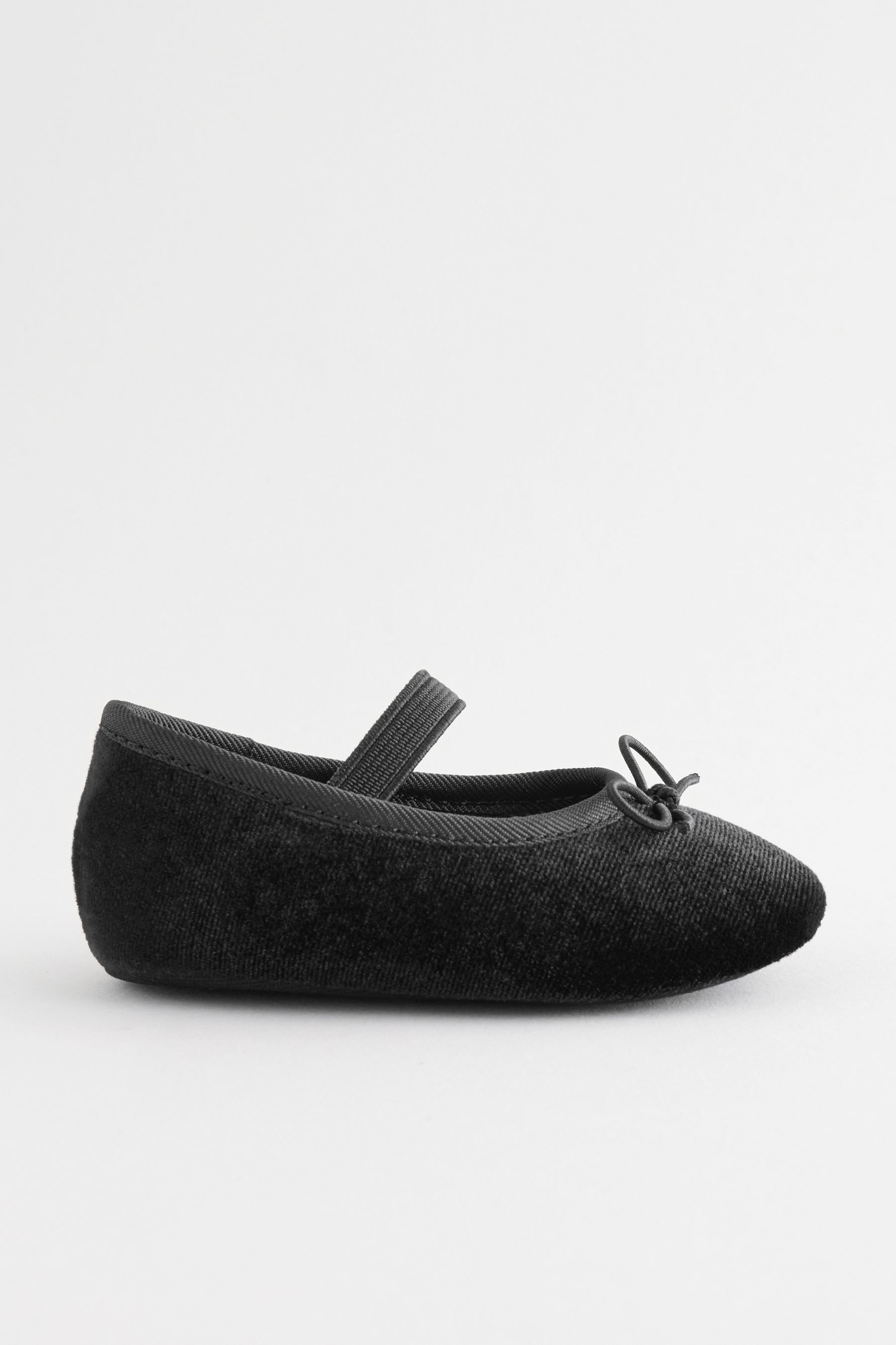 Black Velvet Ballerina Baby Shoes 0 18mths