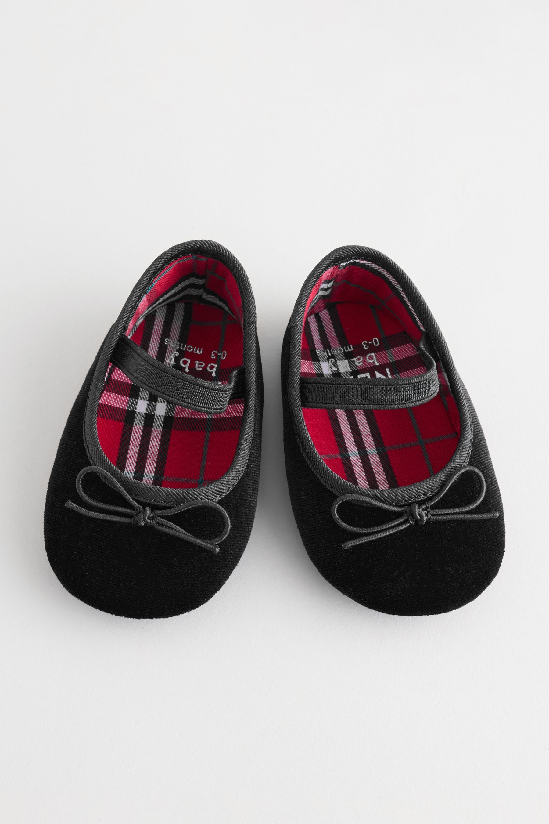 Black Velvet Ballerina Baby Shoes 0 18mths