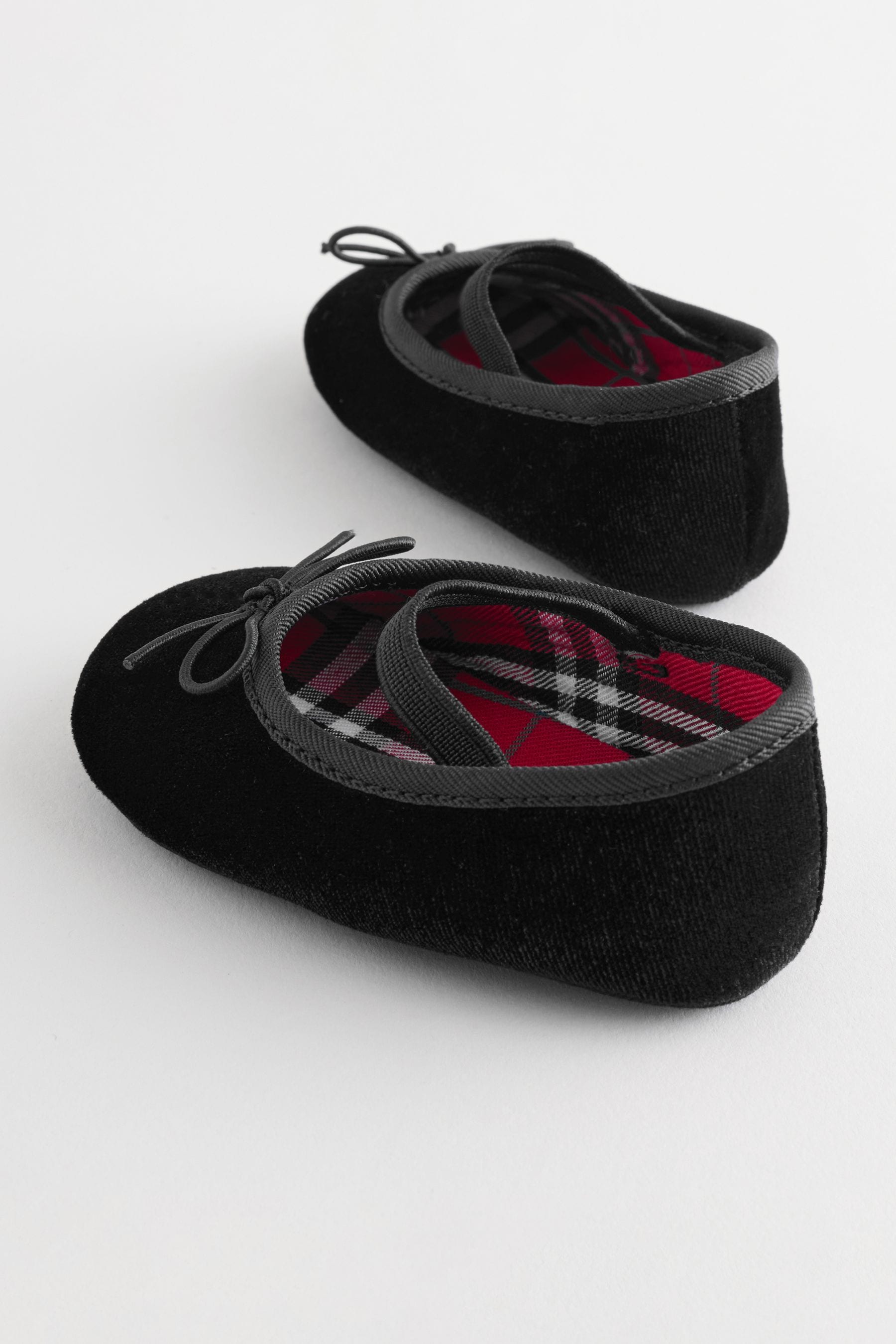 Black Velvet Ballerina Baby Shoes 0 18mths