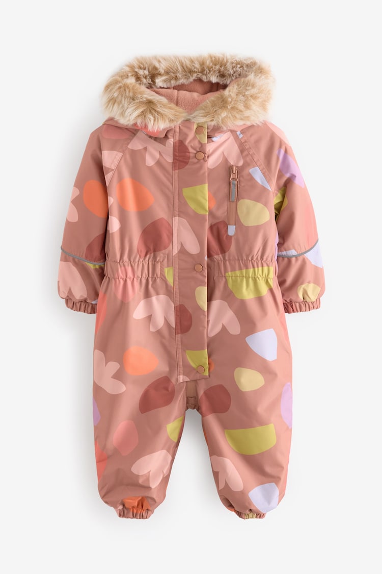 Mink Waterproof Faux Fur Trim Printed Snowsuit (3mths-7yrs) - Image 1 of 5