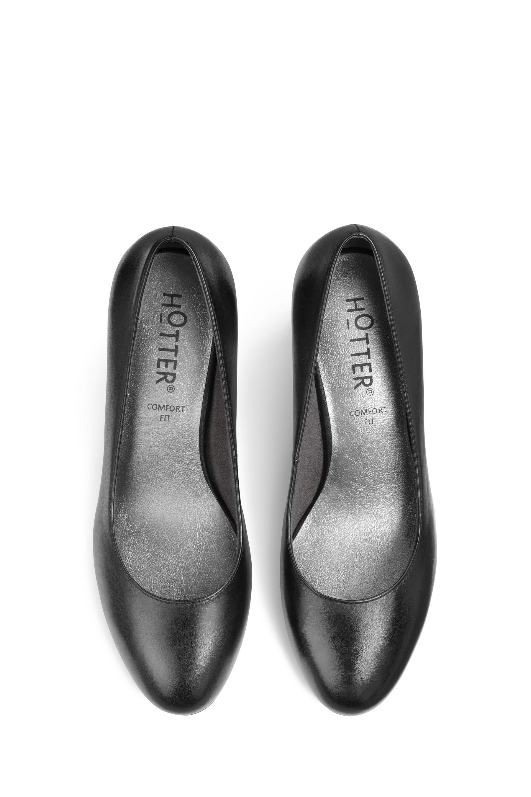Hotter black court shoes online
