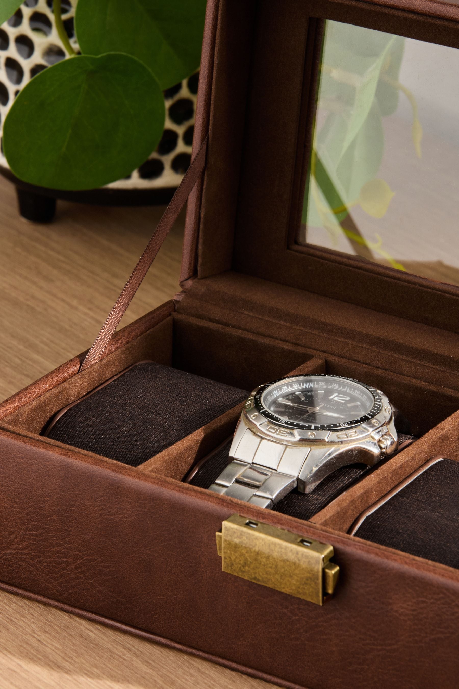 Leather watch organizer clearance