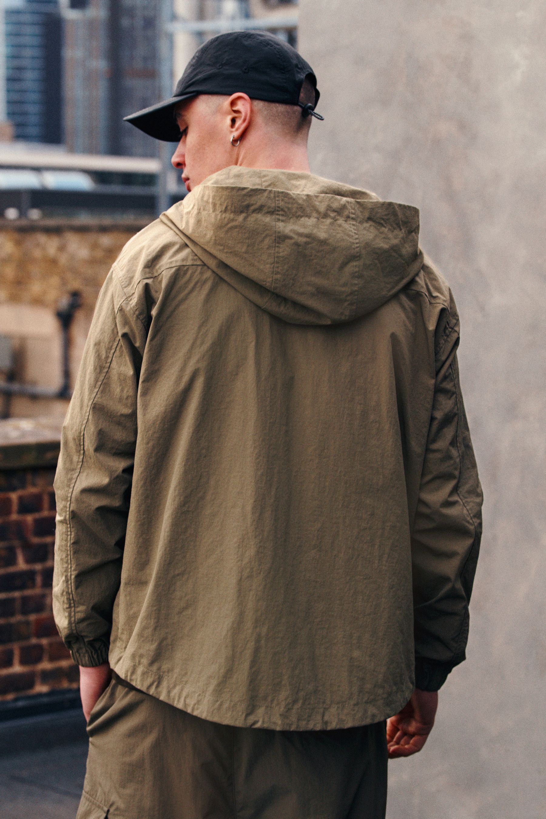 Buy Khaki Green EDIT Overhead Quarter Zip Jacket with Bellowed Pockets from Next Luxembourg