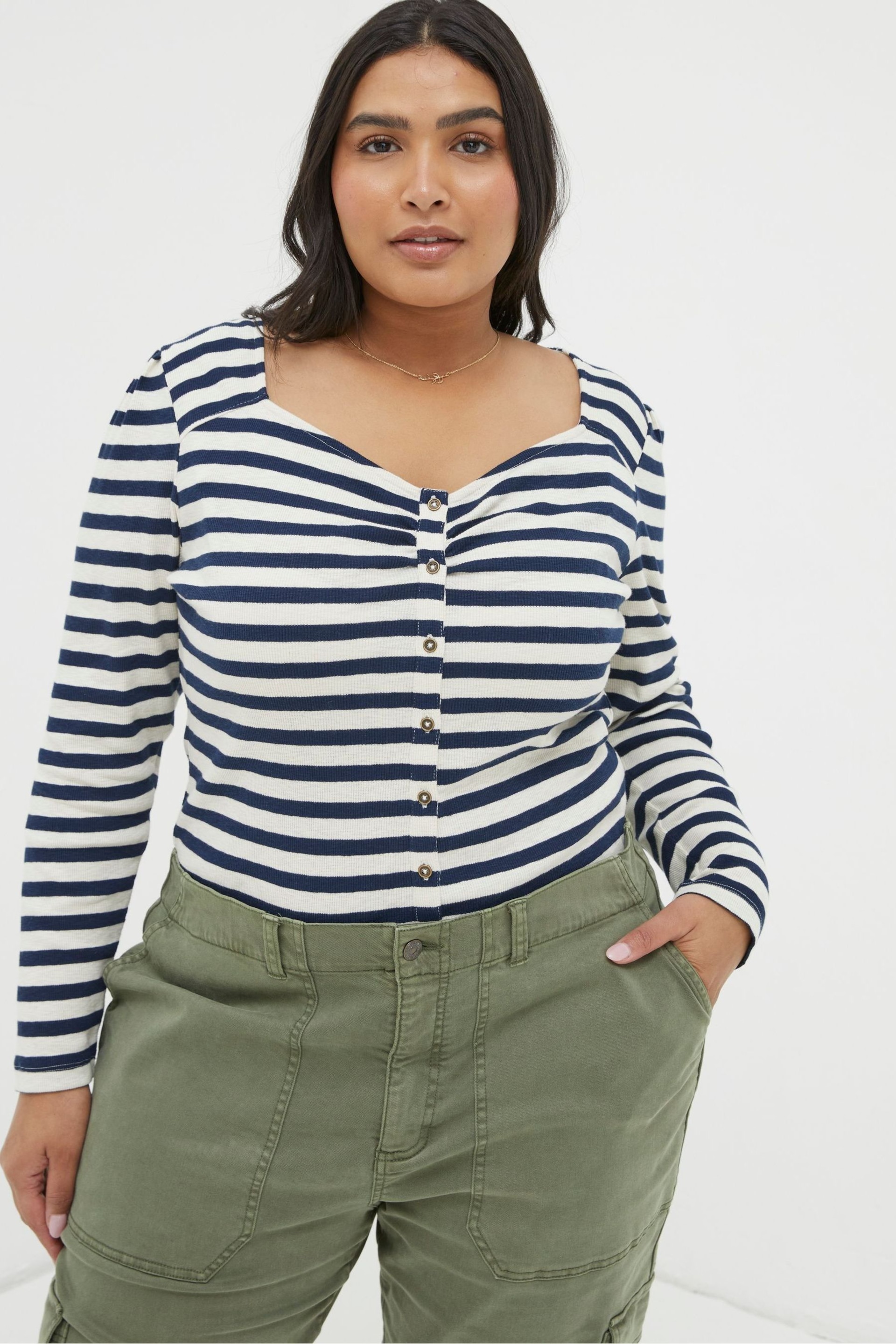 FatFace Blue Carly Stripe Top - Image 3 of 5