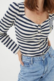 FatFace Blue Carly Stripe Top - Image 4 of 5