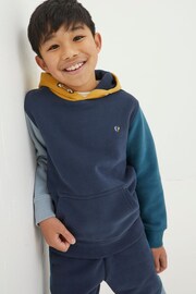 FatFace Blue Colourblock Popover Hoodie - Image 1 of 4