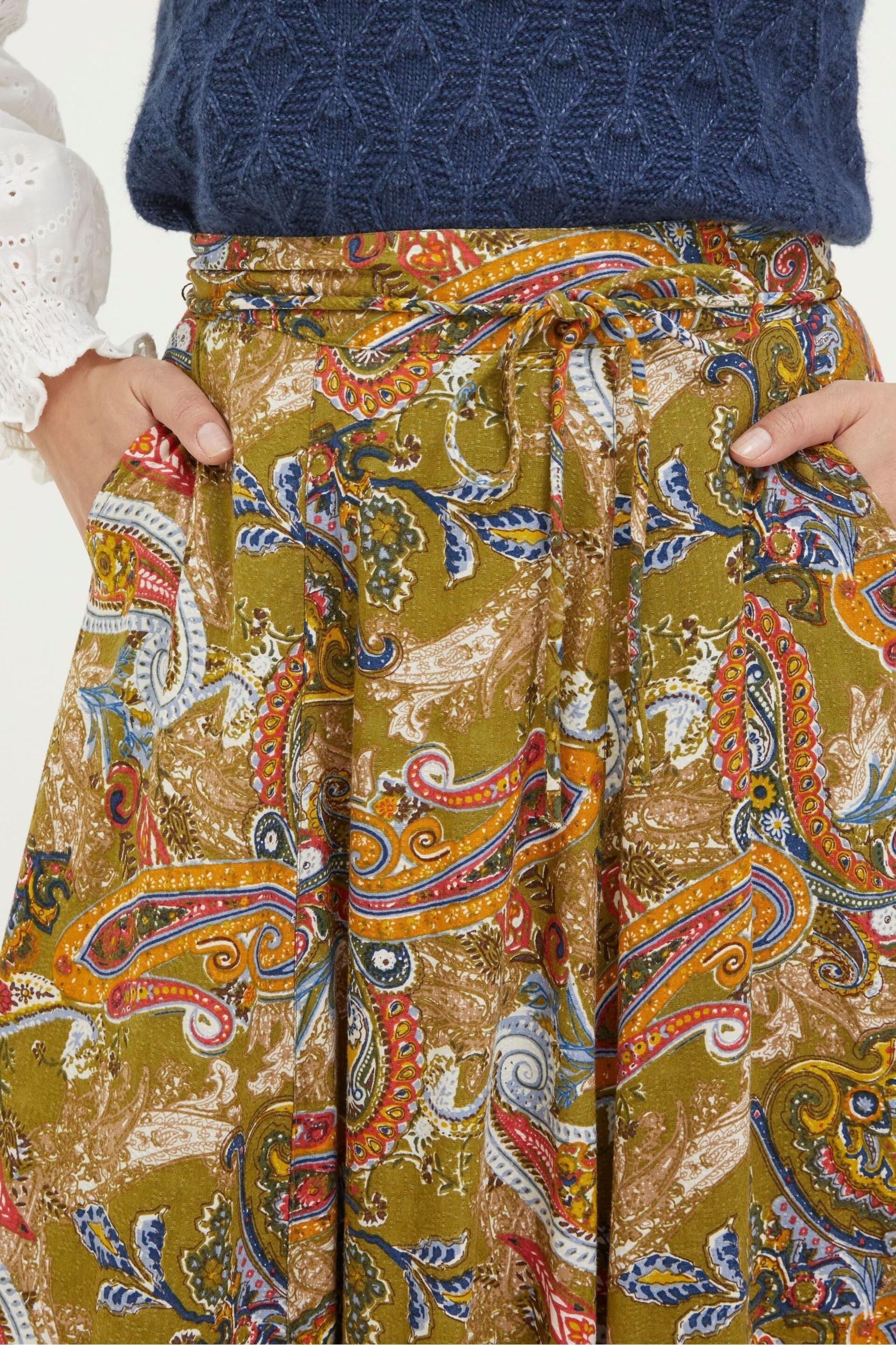 FatFace Green Amelie Prairie Paisley Midi Skirt - Image 5 of 6