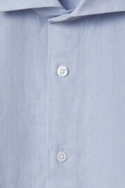 Reiss Light Blue Ruban Linen Button-Through Shirt - Image 6 of 6