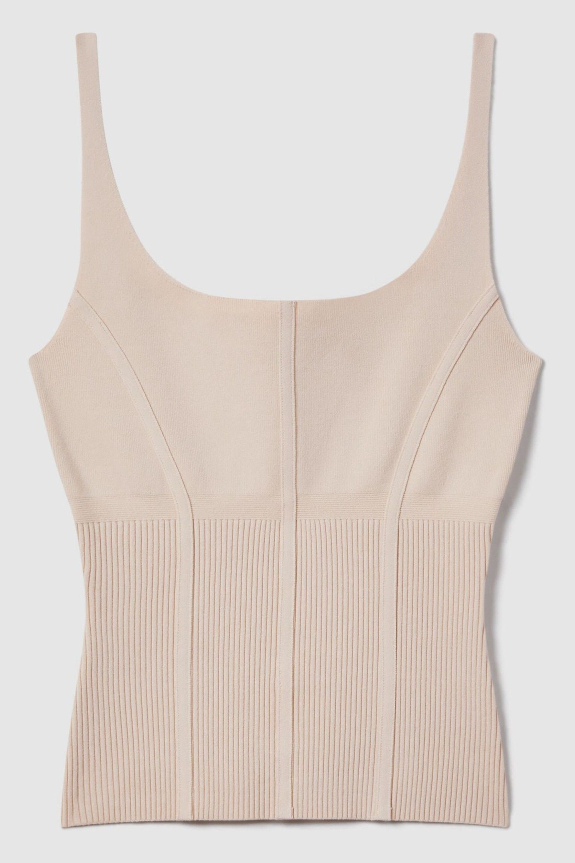 Reiss Nude Verity Ribbed Seam Detail Vest - Image 2 of 6