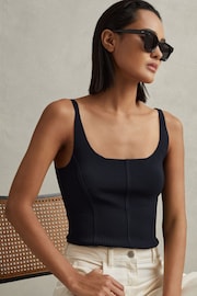 Reiss Verity リブシームディテール タンクトップ - Image 1 of 6