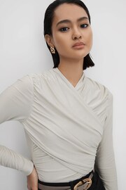 Reiss Mint Mara Wrap Front Top - Image 1 of 7