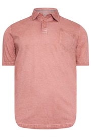 BadRhino Big & Tall Orange Washed Jersey Polo Shirt - Image 4 of 5