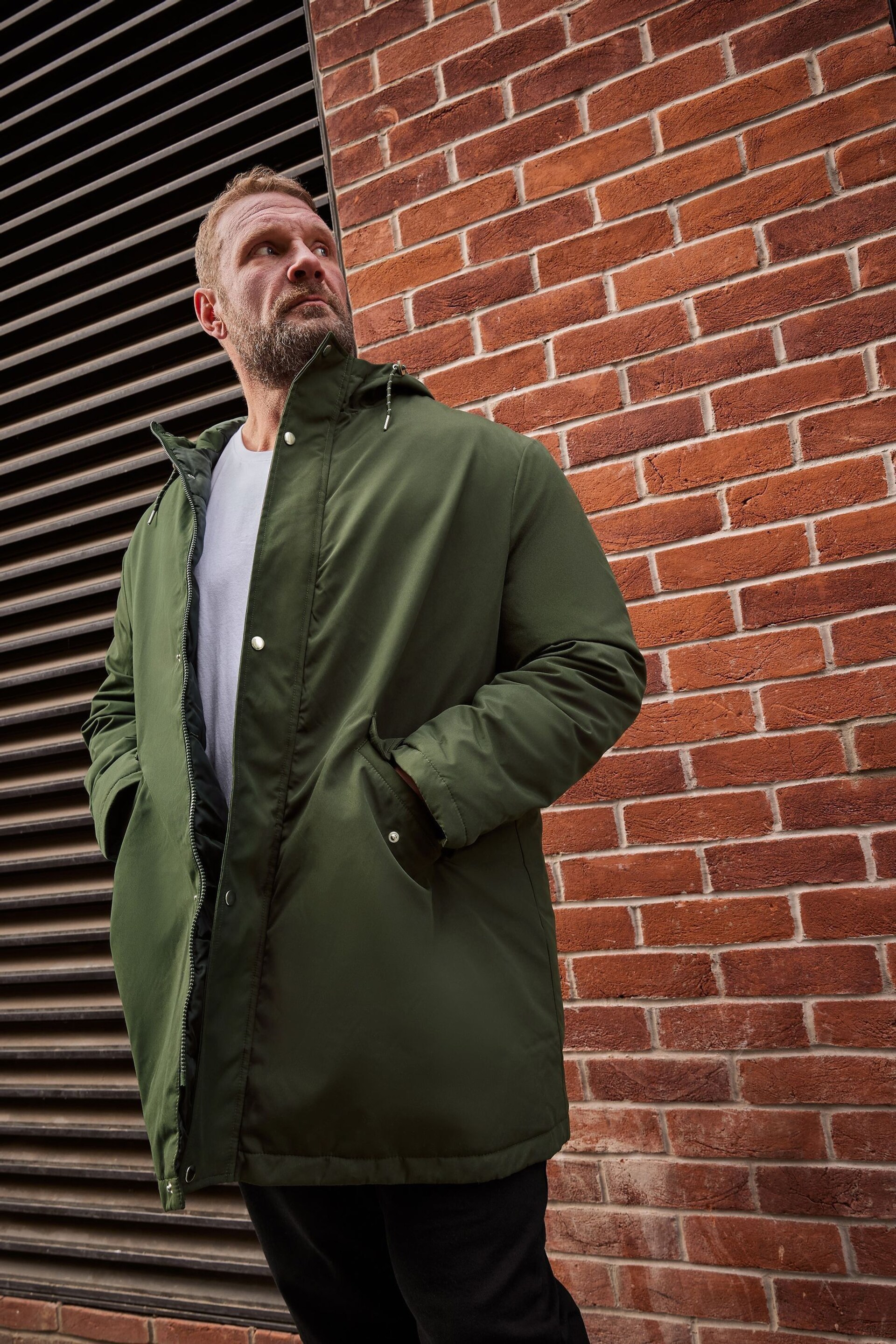 BadRhino Big & Tall Green Long Parka Jacket - Image 1 of 4