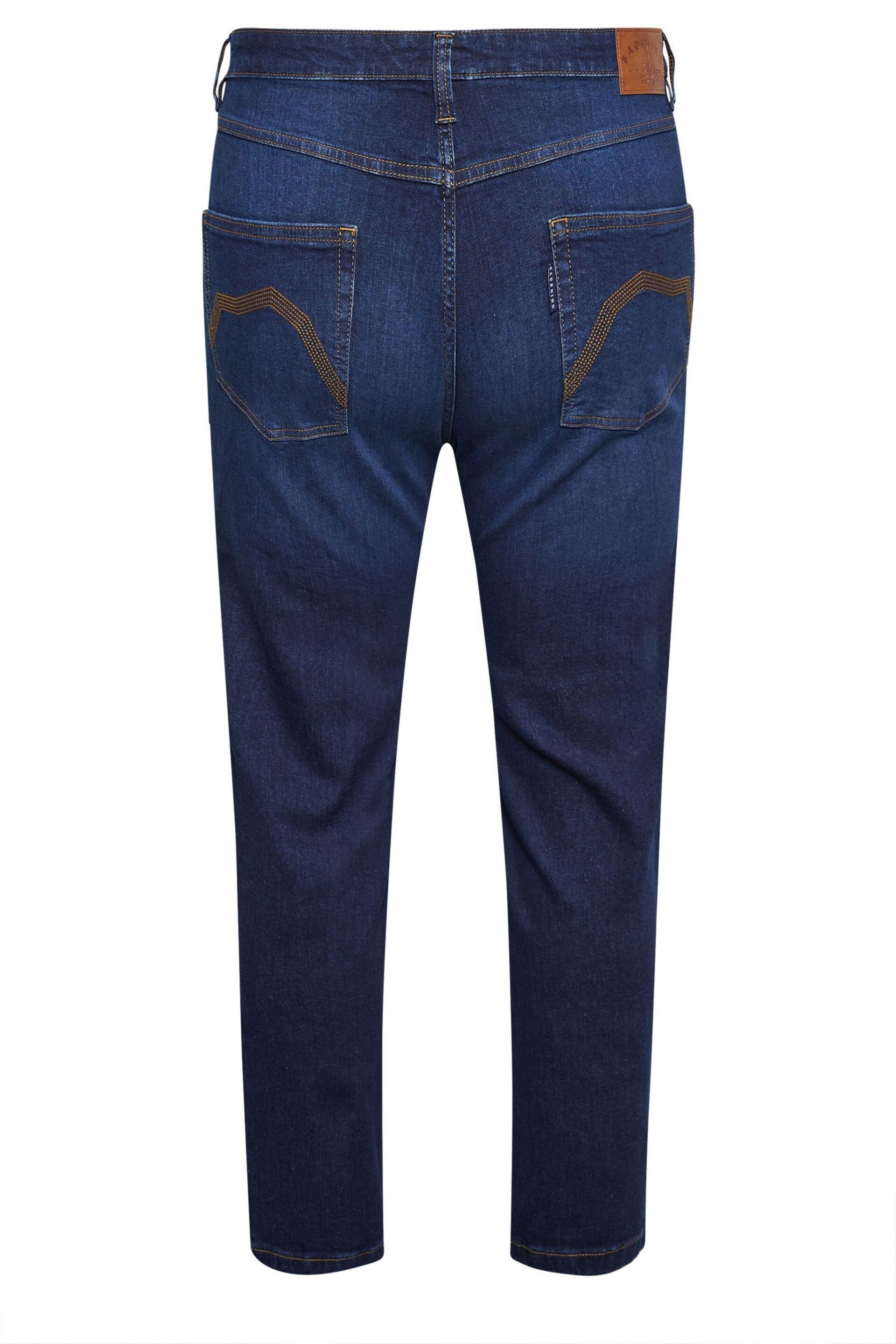 BadRhino Big & Tall Dark Blue Washed Denim Jeans - Image 4 of 4