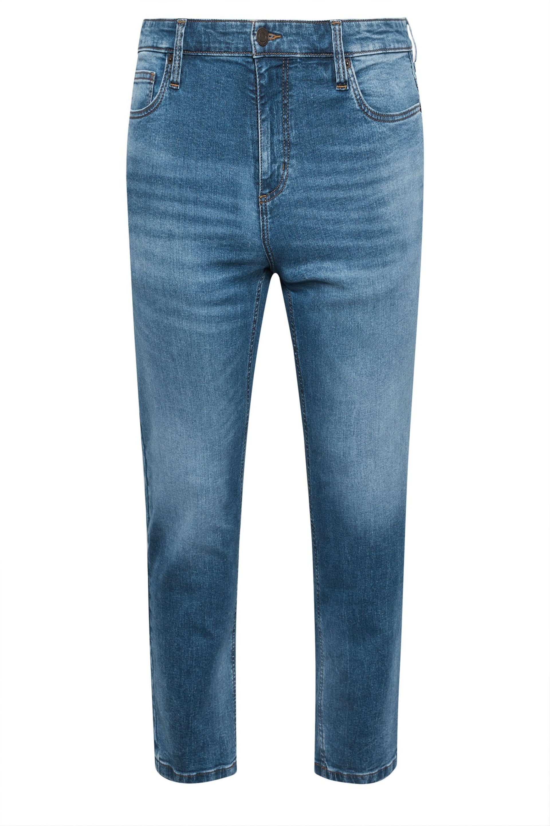 BadRhino Big & Tall Mid Blue Washed Denim Jeans - Image 3 of 4