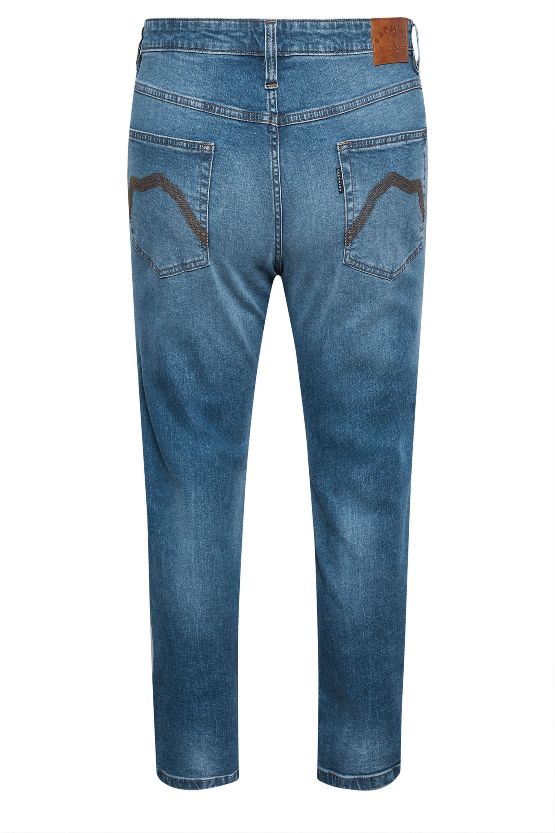 BadRhino Big & Tall Mid Blue Washed Denim Jeans - Image 4 of 4