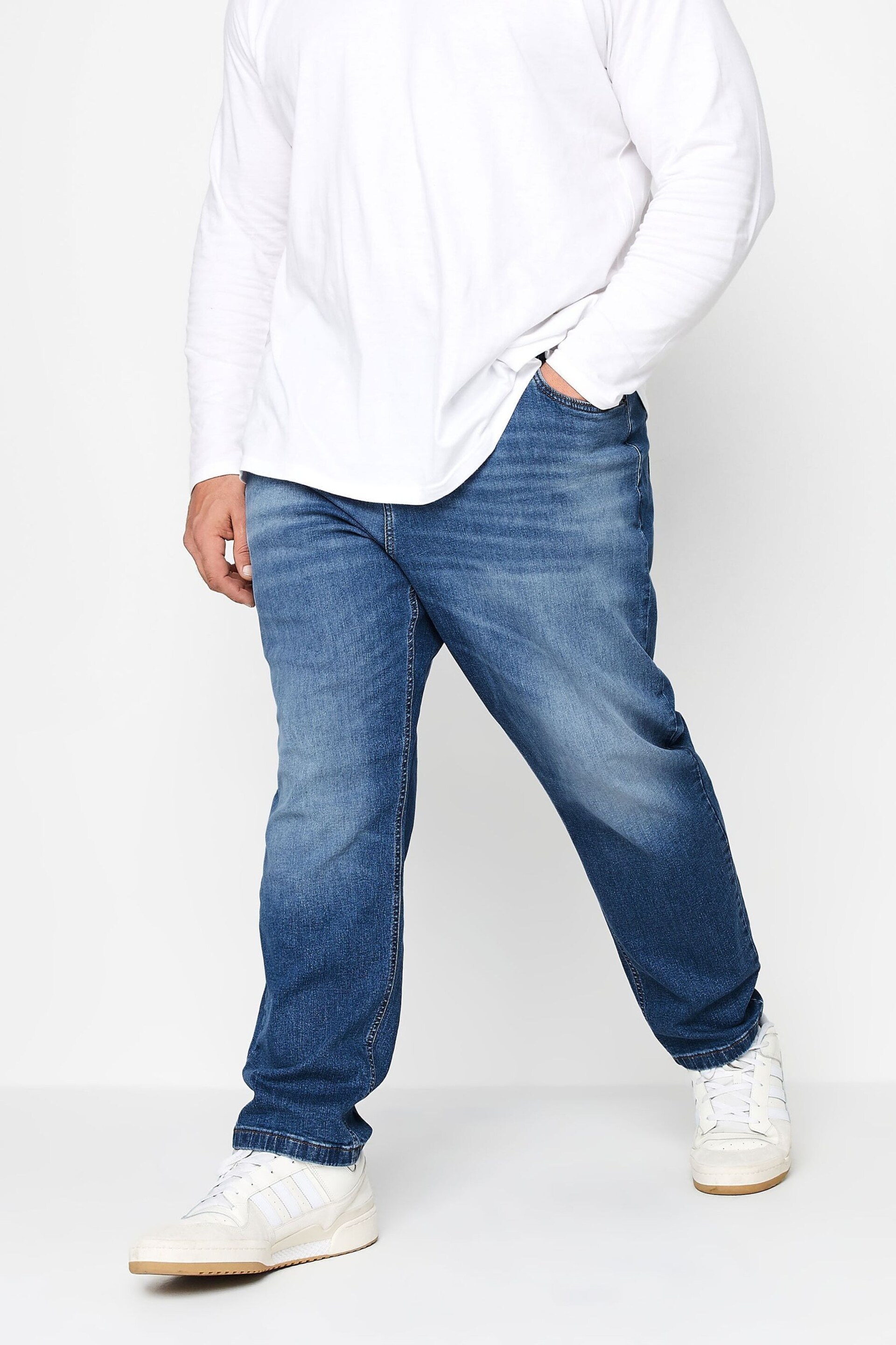 BadRhino Big & Tall Blue Washed Denim Jeans - Image 1 of 4