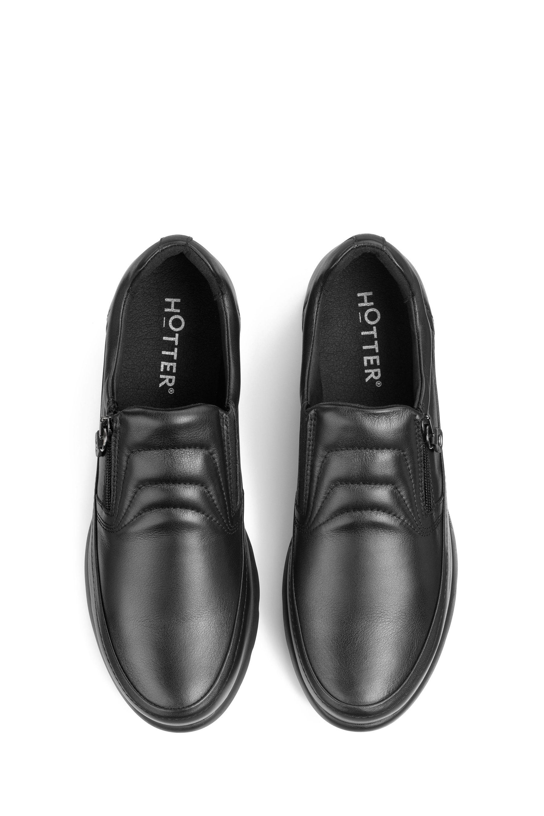 Buy Hotter Black Motion Slip On Zip Regular Fit Shoes from the Next UK online shop