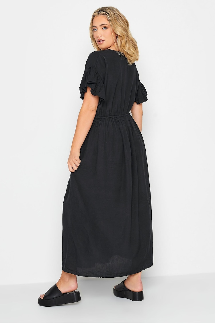 Yours Curve Black 100% Cotton Limited Boho Maxi Dress - Image 2 of 4