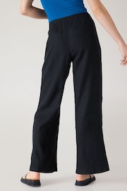 Athleta Black 100% Linen Retreat Wide Leg Trousers - Image 2 of 5