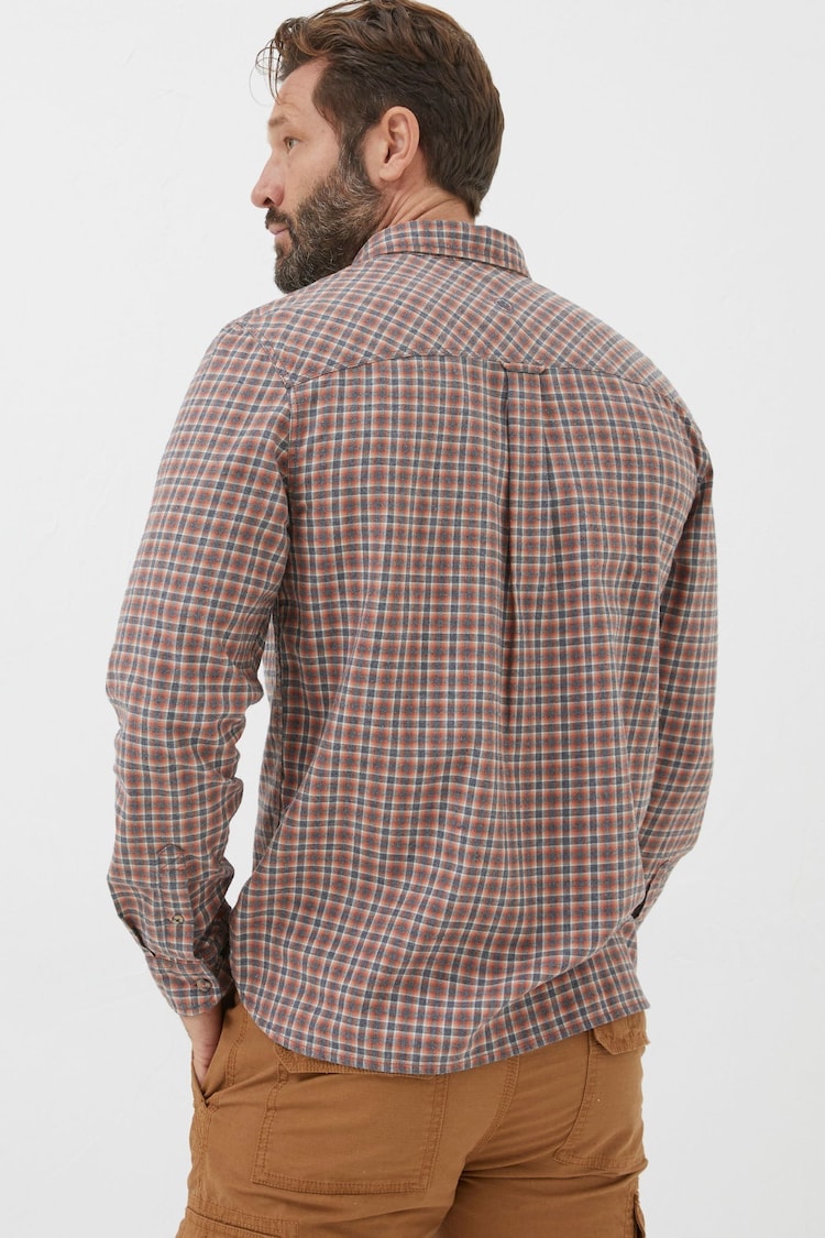 FatFace Burdon Orange Gingham Shirt - Image 2 of 5