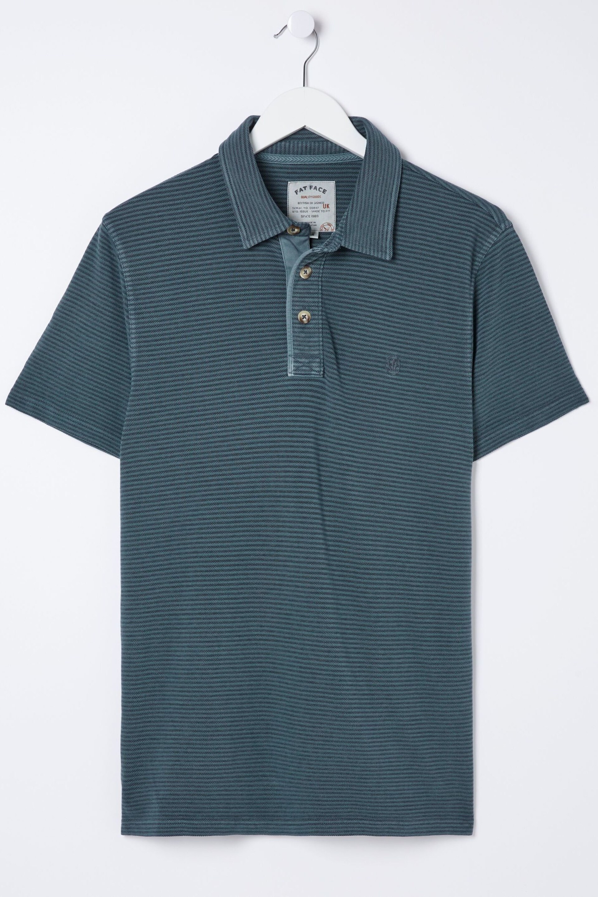 FatFace Blue Fine Stripe Polo Shirt - Image 12 of 12