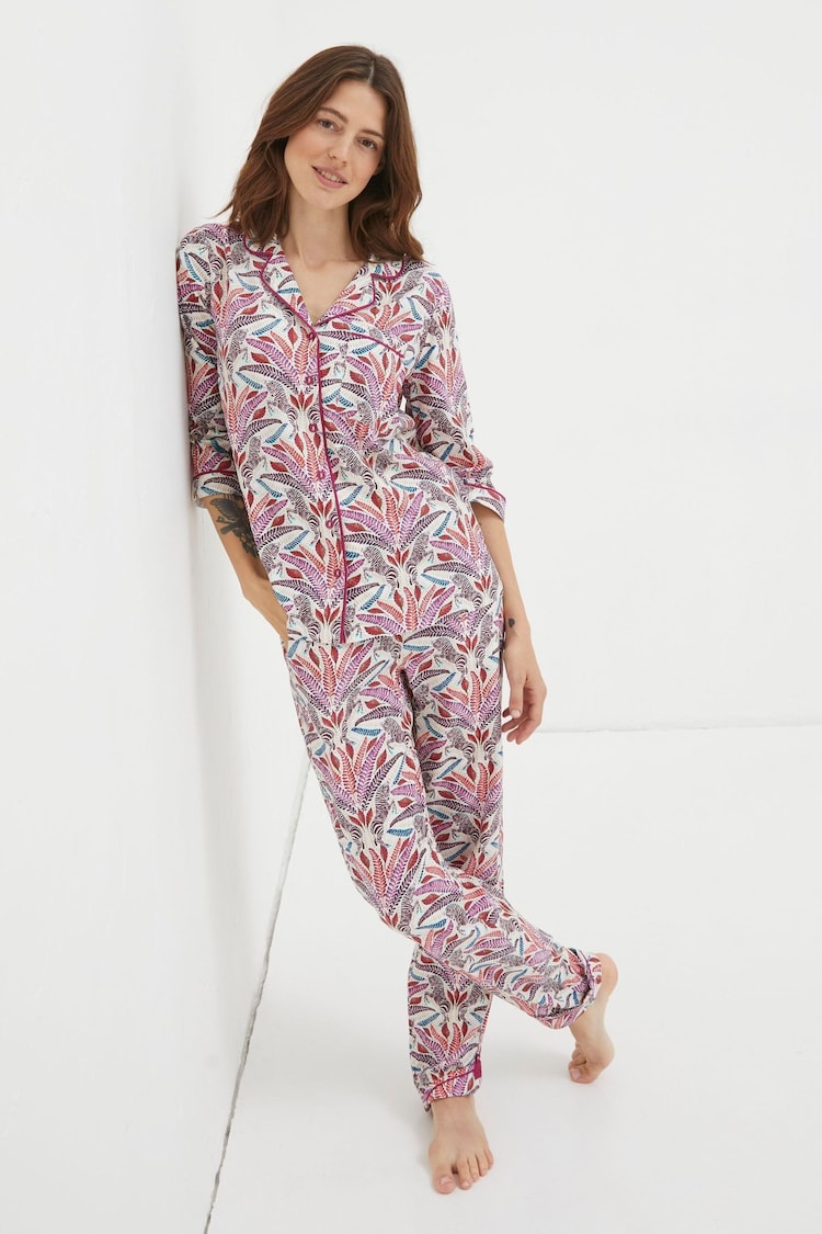 FatFace Zebra Multi Pyjamas Shirt - Image 1 of 6