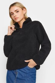 PixieGirl Petite Black Half Zip Borg Top - Image 1 of 4