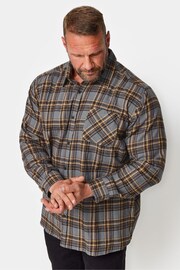 BadRhino Big & Tall Grey Brushed Check Shirt - Image 1 of 4