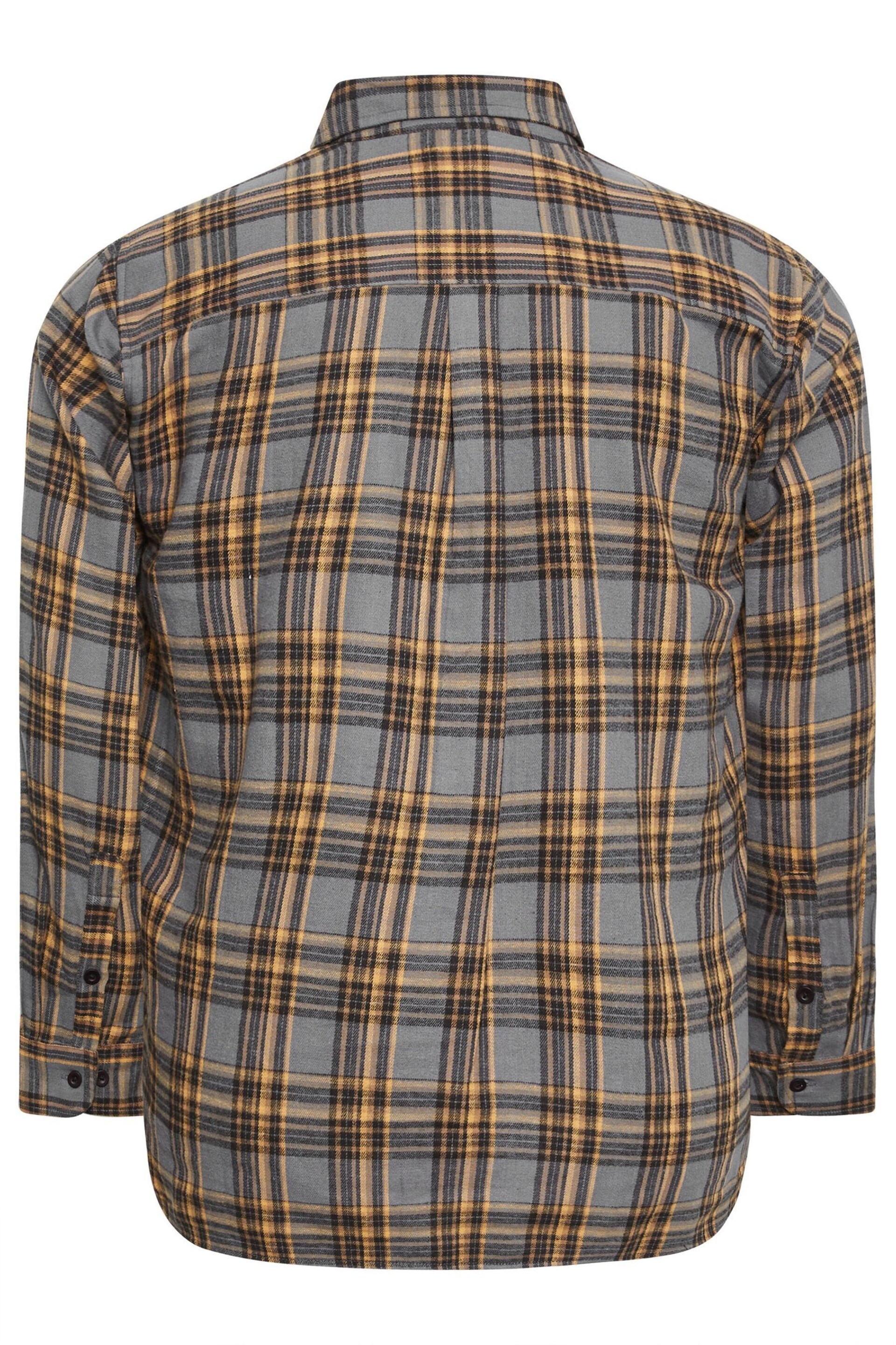BadRhino Big & Tall Grey Brushed Check Shirt - Image 4 of 4