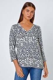 Roman Grey Soft Touch Animal Stretch Top - Image 1 of 5