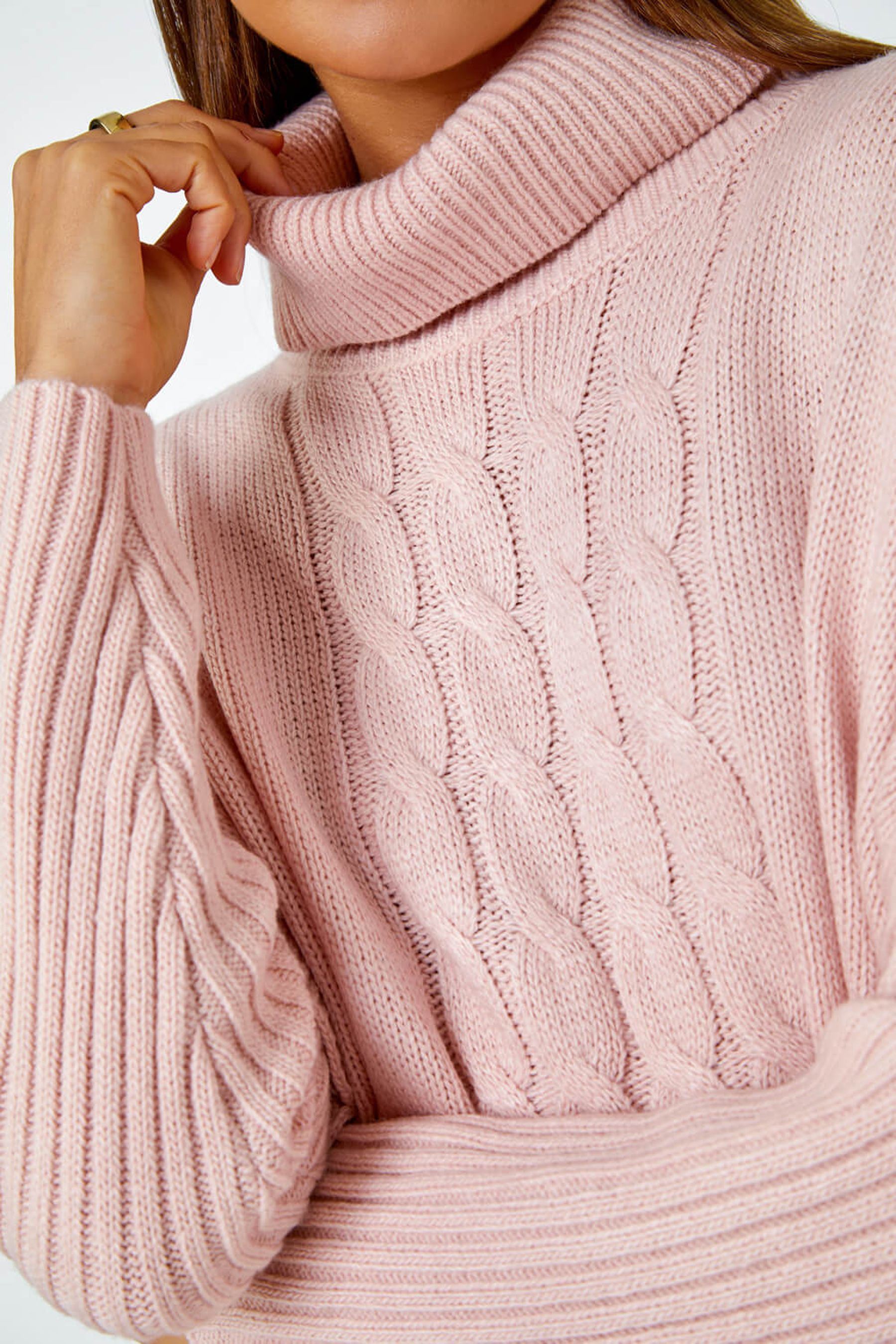 Buy Roman Pink Cable Knit Poncho Jumper from Next Ireland